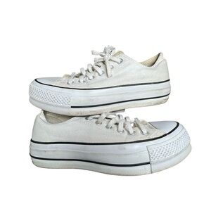 White Converse Chuck Taylor Classic Low Top Platforms